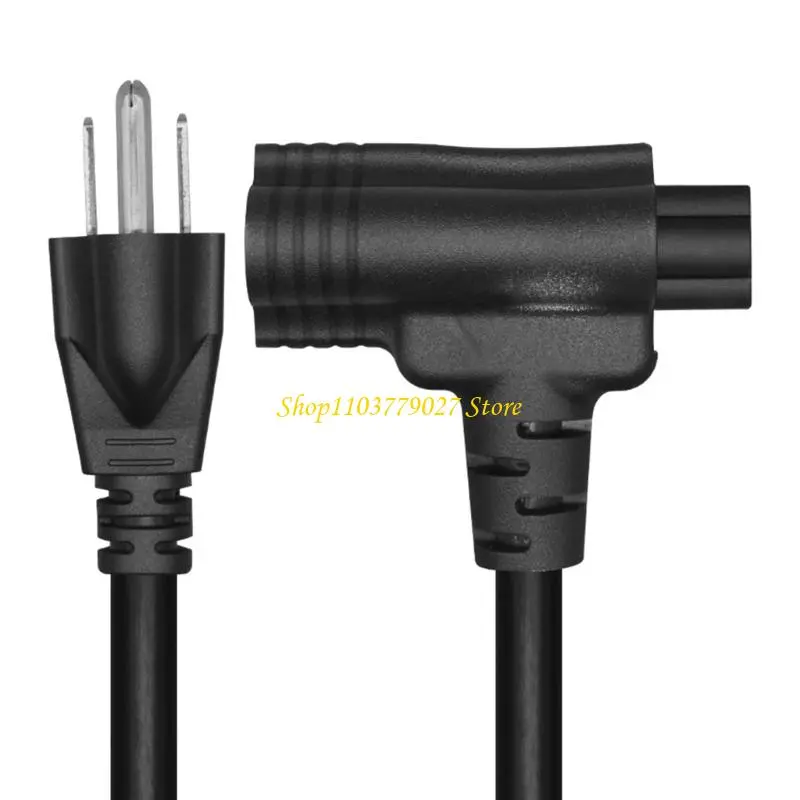 C4DF Americans Standard 3 Poles Portable Electrical Cord Nemas 5 15P to C5 and 5 15R Flame Retardant Copper Cores Cable