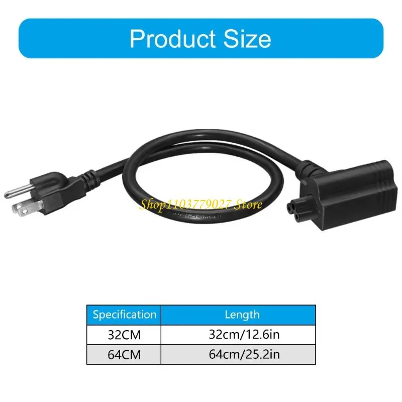 C4DF Americans Standard 3 Poles Portable Electrical Cord Nemas 5 15P to C5 and 5 15R Flame Retardant Copper Cores Cable