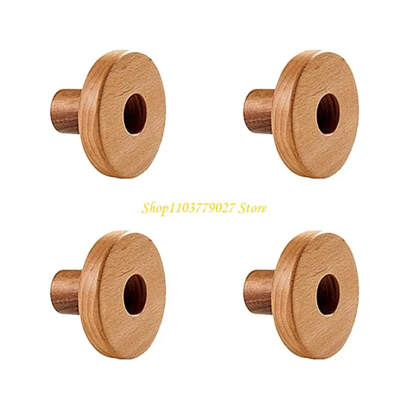 C4DF 4Pcs Drawer Pulls Single Hole Florals Knobs for Childrens Room Furniture