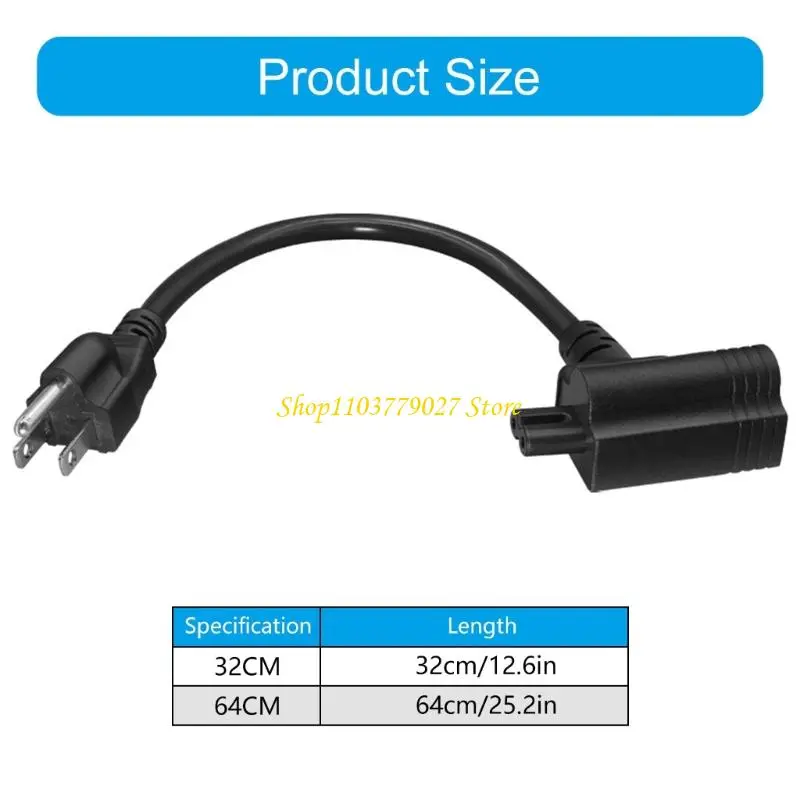 C4DF Americans Standard 3 Poles Portable Electrical Cord Nemas 5 15P to C7 and 5 15R Flame Retardant Copper Cores Cable