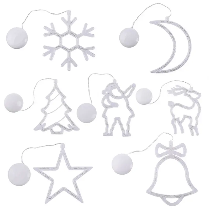 Y1UB LED Christmas Lights with Suction Cup for Windows Hanging Christmas Decoration Lights for Doors Window Glass Christmas D