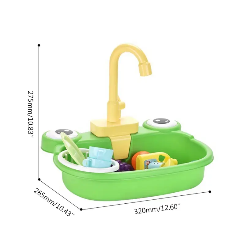 Y1UB Pet Parrot Bathtub Pretend Play Kitchen Sink Toy with Faucet Accessory Bird Bathing Box Bird Bathroom Toy