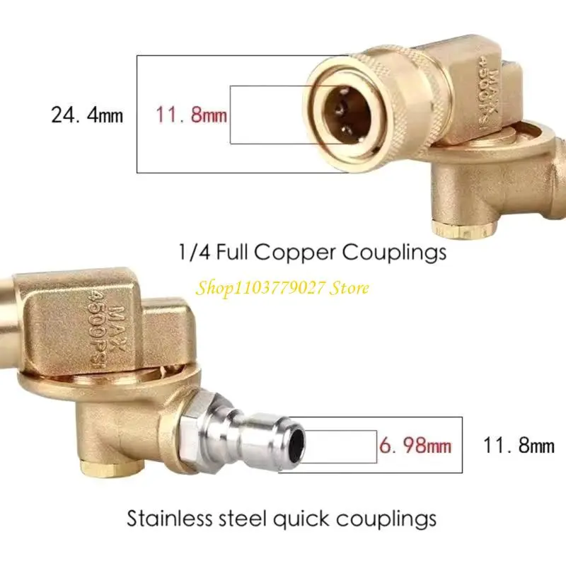 C4DF Long Lasting Rotary Connector Brass Joint for Pressure Washer Sprays Nozzles