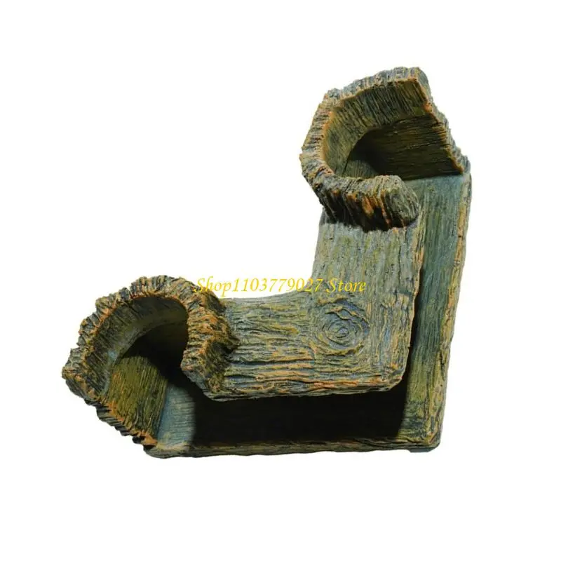 C4DF Artistic Resin Cave Fishtanks Ornament Aquariums Landscape Tunnel for Fish Shrimp