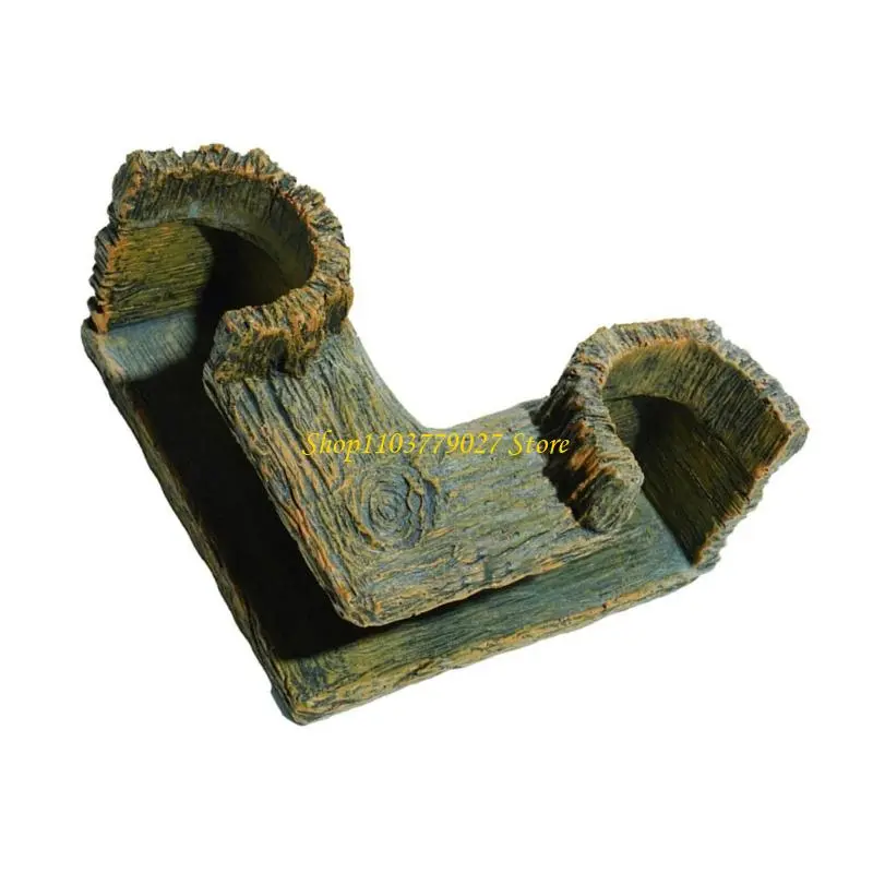 C4DF Artistic Resin Cave Fishtanks Ornament Aquariums Landscape Tunnel for Fish Shrimp