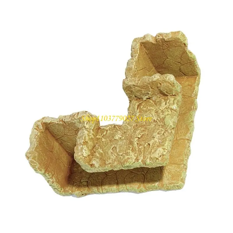 C4DF Artistic Resin Cave Fishtanks Ornament Aquariums Landscape Tunnel for Fish Shrimp