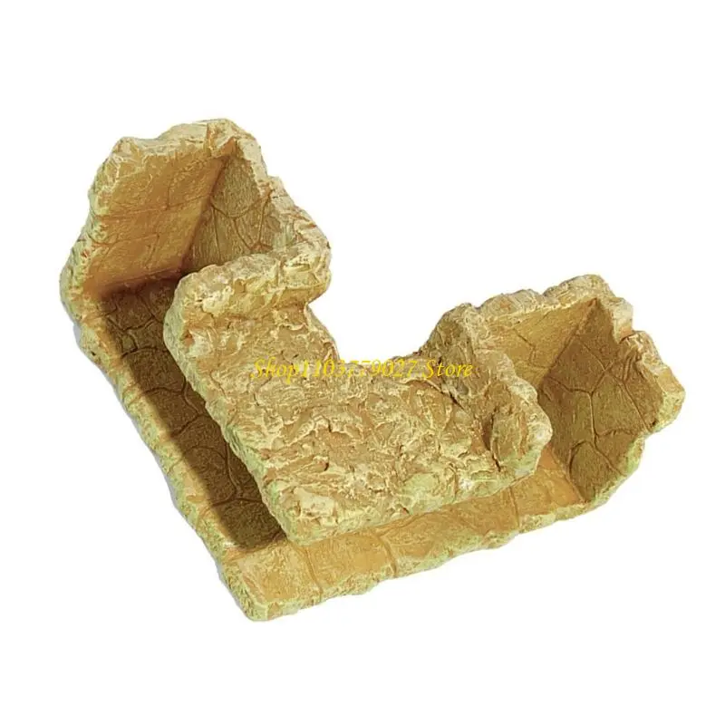 C4DF Artistic Resin Cave Fishtanks Ornament Aquariums Landscape Tunnel for Fish Shrimp