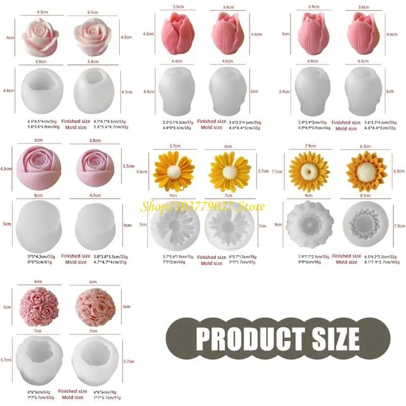 C4DF 3D Flower Molds Castings Molds Epoxy Resin Molds Handmade Silicone Moulds Plasters Molds Ornament Molds
