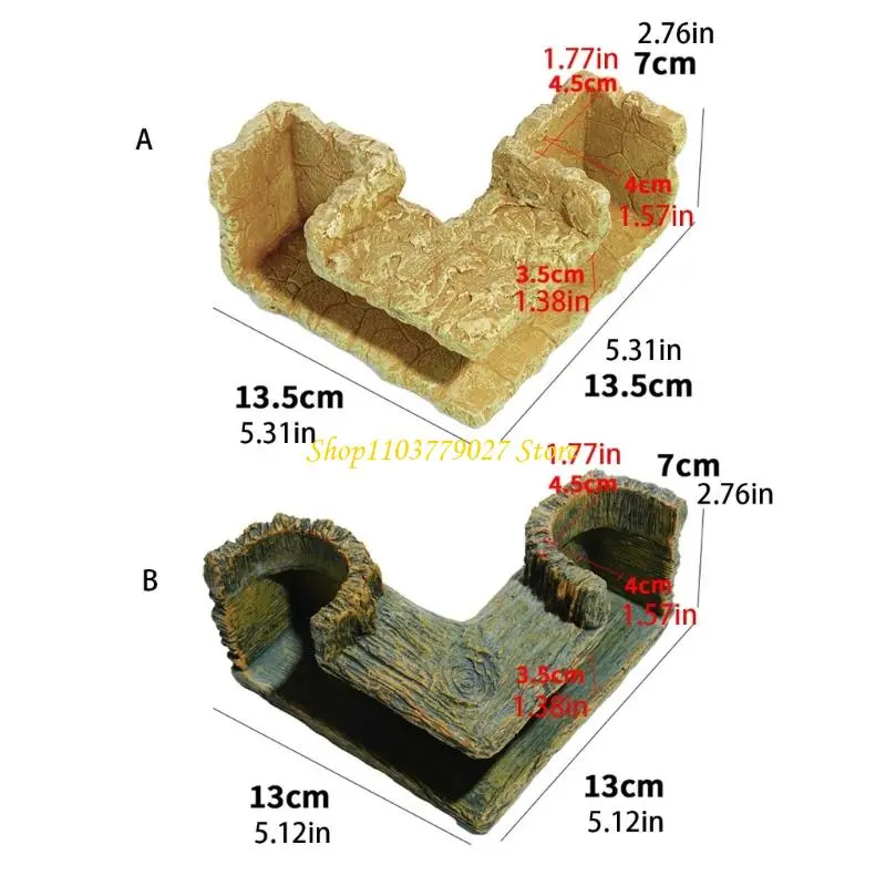 C4DF Artistic Resin Cave Fishtanks Ornament Aquariums Landscape Tunnel for Fish Shrimp