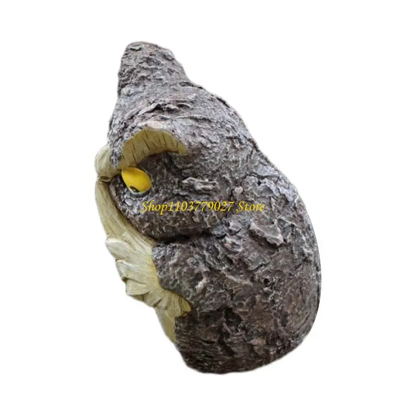 C4DF Resin Shush Owl Decoration For Trees And Walls Garden Shh Owl Ornament