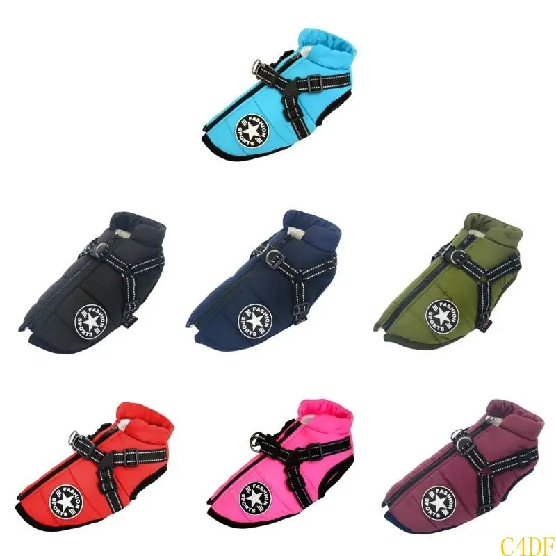 C4DF Dogs Warm Coat for Outdoor Activity Puppy Winter Clothes Hiking Skiing Outfits