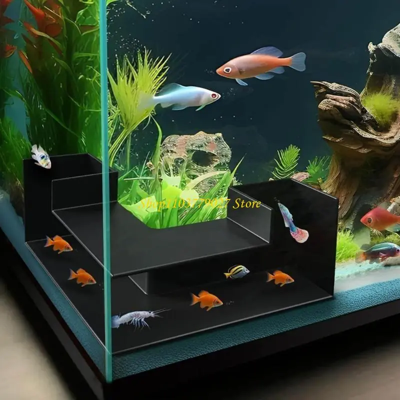 C4DF Safe Plastic Corner Tunnel Aquarium Underwater Decorative Tunnel Shelter for Fish and Shrimp Fishtank Landscape Ornament