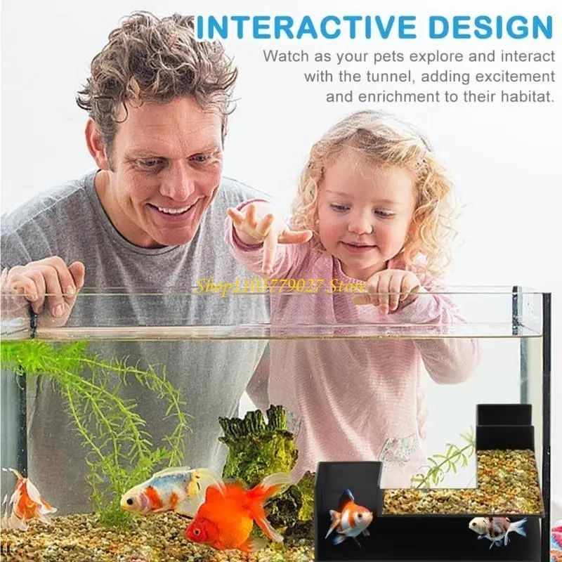 C4DF Safe Plastic Corner Tunnel Aquarium Underwater Decorative Tunnel Shelter for Fish and Shrimp Fishtank Landscape Ornament