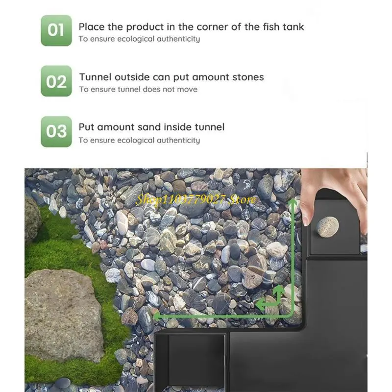 C4DF Safe Plastic Corner Tunnel Aquarium Underwater Decorative Tunnel Shelter for Fish and Shrimp Fishtank Landscape Ornament