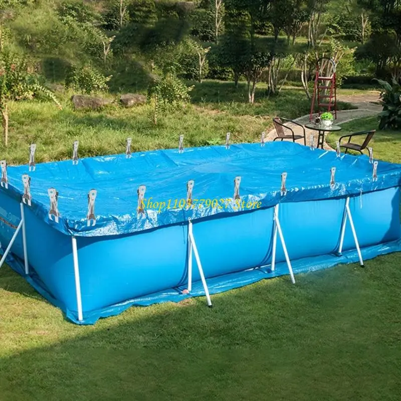 C4DF 30Pieces Sturdy Stainlesses Steel Pool Cover Clamps for Windproof Protective