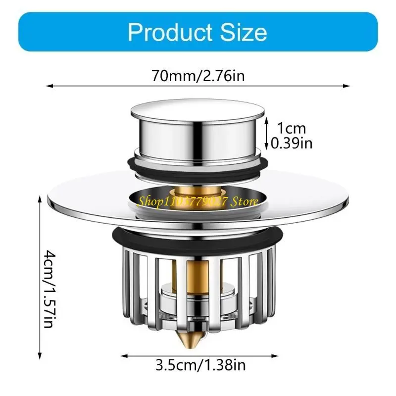 C4DF Reliable Brass Bathtubs Drain Plug with Enhances Water Flows Designs for Household