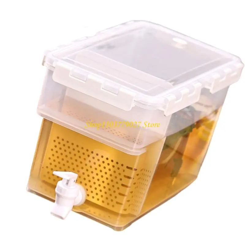 C4DF Plastic Leak Proof Iced Beverage Dispenser With Tap Drink Container for Fridge