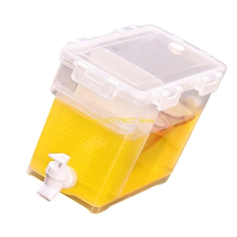 C4DF Plastic Leak Proof Iced Beverage Dispenser With Tap Drink Container for Fridge
