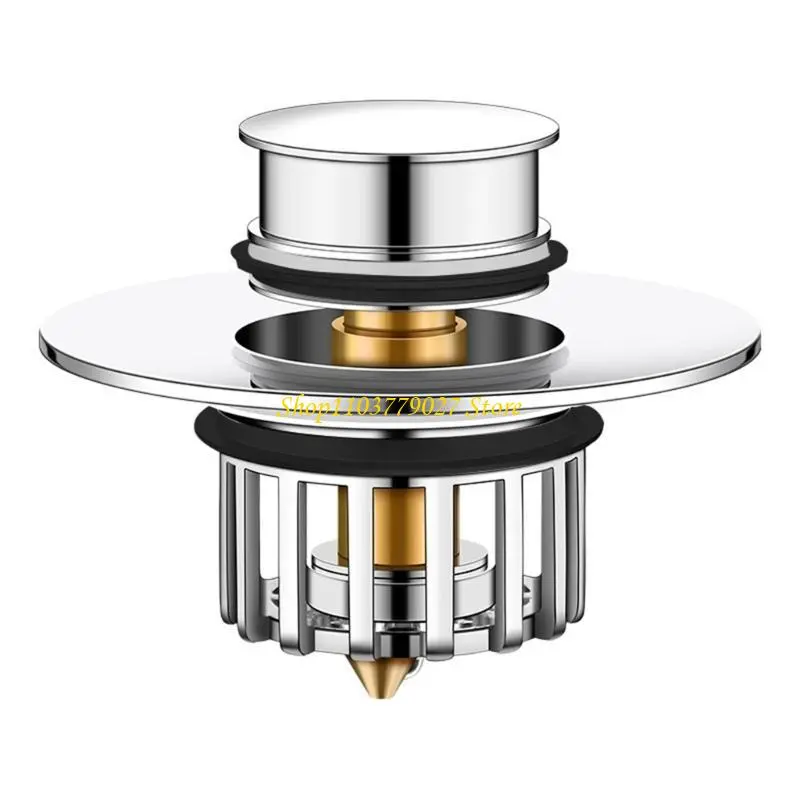 C4DF Brass Bathtubs Drain Plug with Build In Filter Basket General Fit Bathtubs Drain