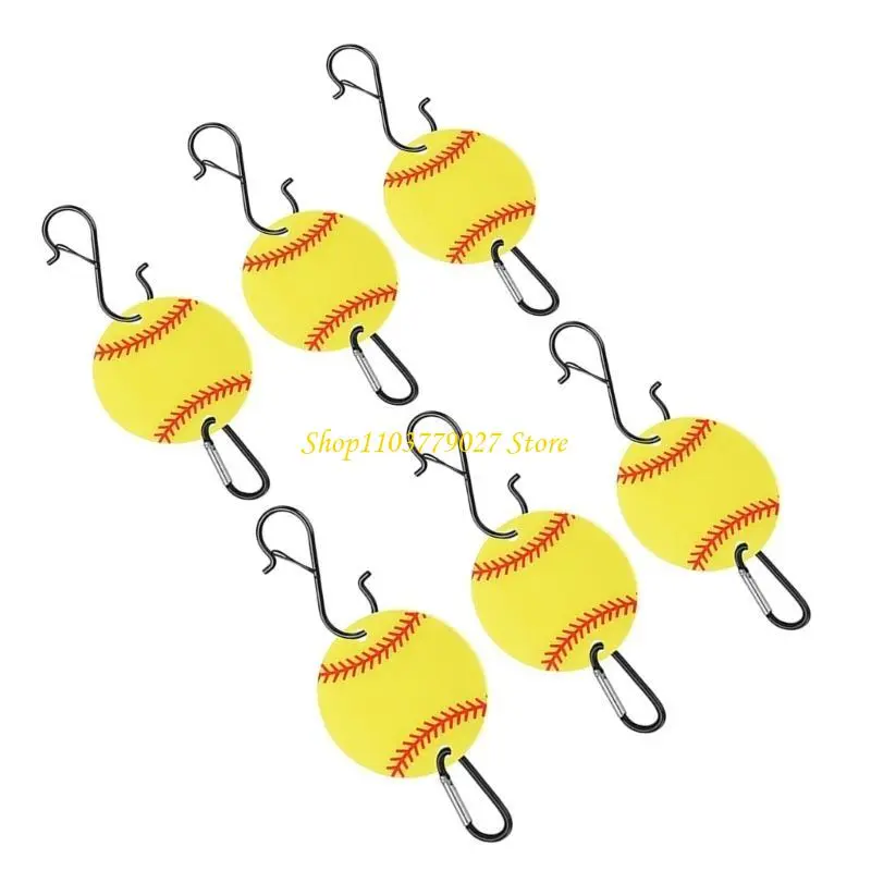 C4DF 6PCS Baseball Bag Hook for Fence Acrylic Board Dugout Organizers for Bat Bag