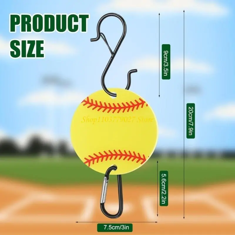 C4DF 6PCS Baseball Bag Hook for Fence Acrylic Board Dugout Organizers for Bat Bag