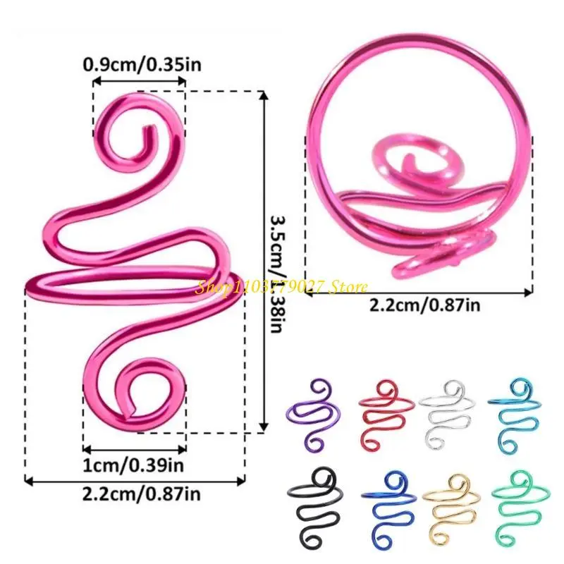 C4DF 20 Pcs Snake Crochet Rings Tension Guide Yarn Rings Knitting Accessories for Left-Handed and Right-Handed