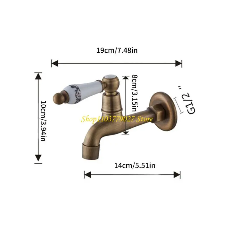 C4DF Wash Basin Sink Faucet Single Cold Water Mop Faucet Outdoor Garden Water Tap