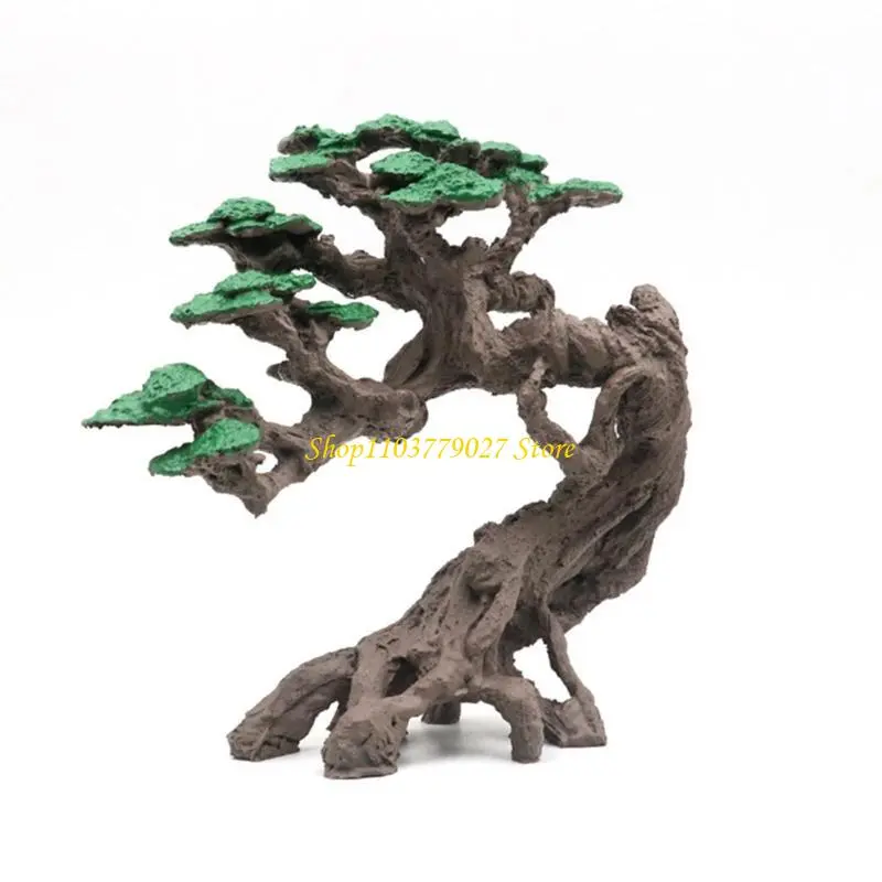 C4DF Fishtanks Underwater Tree Resin Decors Deadwood Figurine Shrimp Shelter