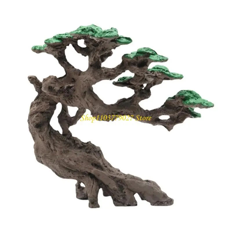 C4DF Fishtanks Underwater Tree Resin Decors Deadwood Figurine Shrimp Shelter