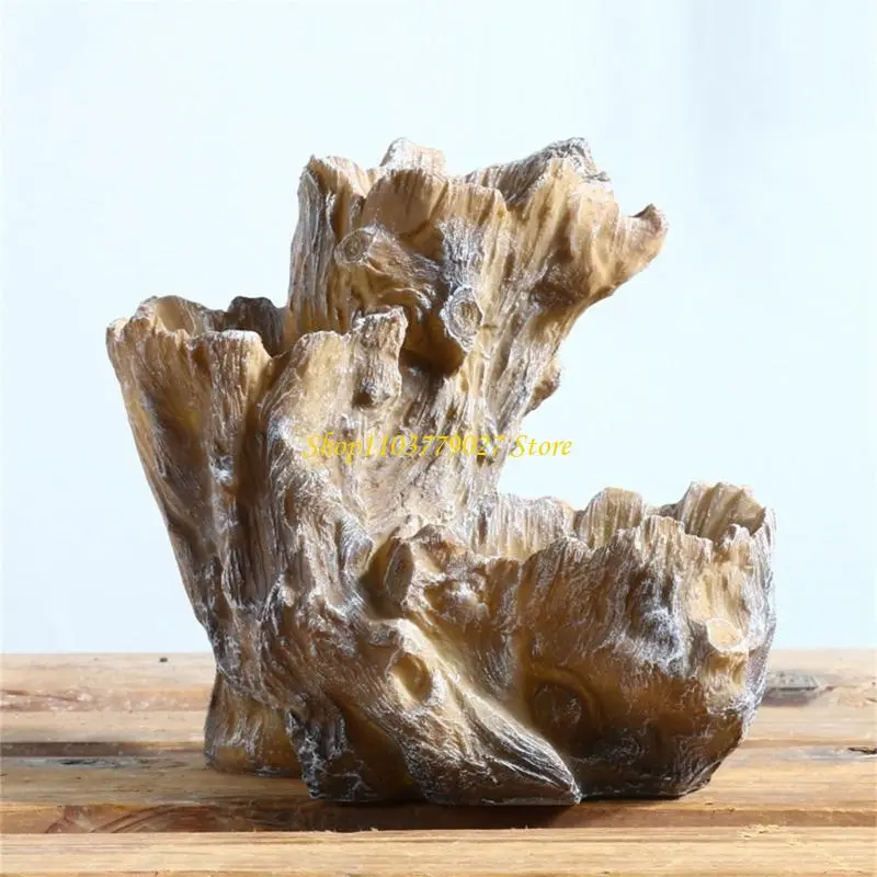 C4DF Imitation Tree Root Flower Pots Plant Container Resin Texture Plant Holder