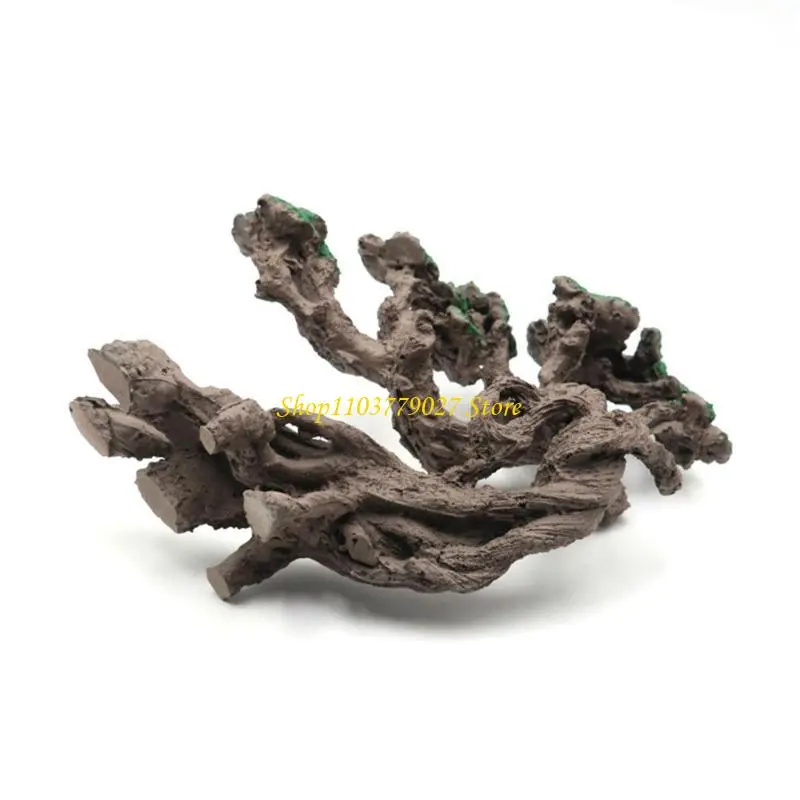 C4DF Fishtanks Underwater Tree Resin Decors Deadwood Figurine Shrimp Shelter
