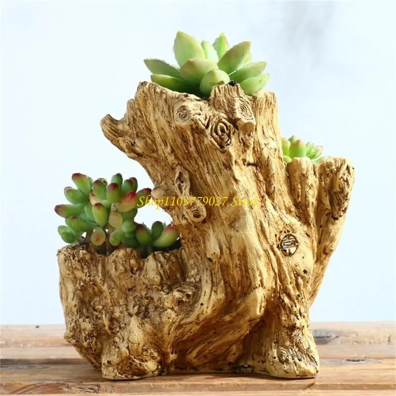 C4DF Imitation Tree Root Flower Pots Plant Container Resin Texture Plant Holder