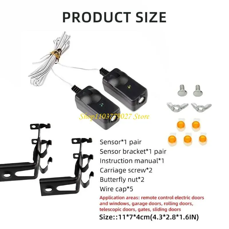 C4DF 41A5034 Garage Door Opener Safety Beam Sensors Set Easy to Installation