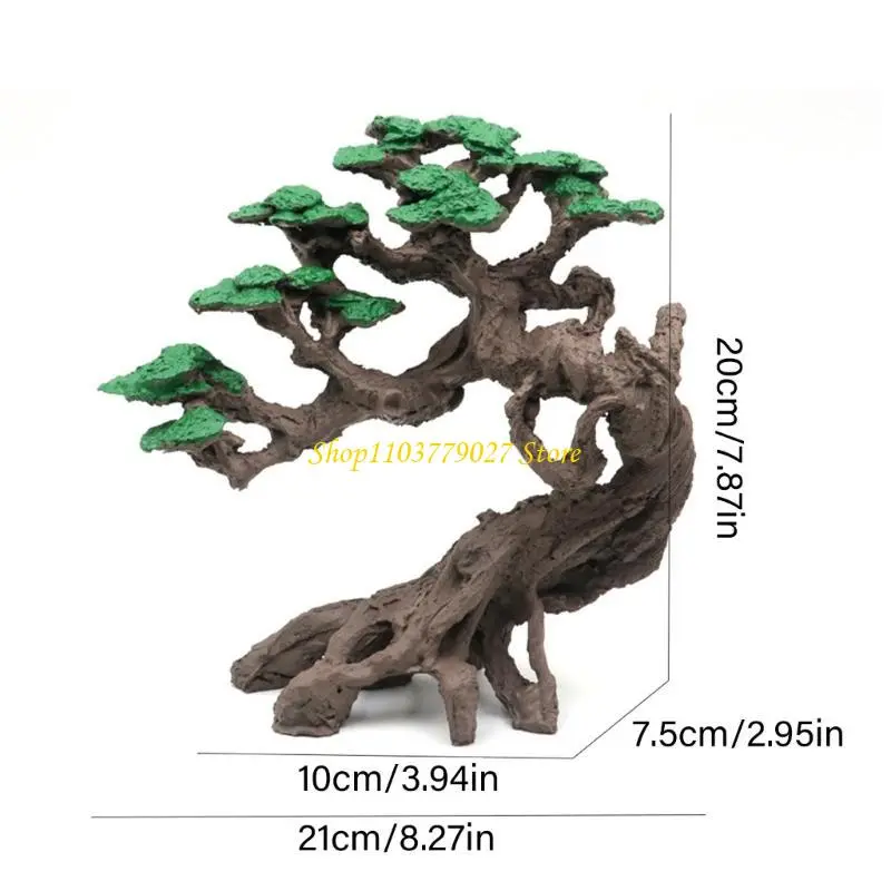 C4DF Fishtanks Underwater Tree Resin Decors Deadwood Figurine Shrimp Shelter