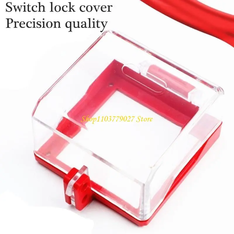 C4DF Lockable Socket Safety Cover Clear Plastic Wall Switches Cover Emergency Button Wall Switches Socket Lockout Cover