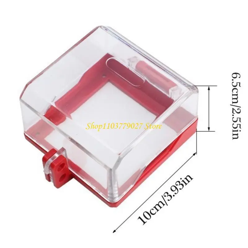 C4DF Lockable Socket Safety Cover Clear Plastic Wall Switches Cover Emergency Button Wall Switches Socket Lockout Cover