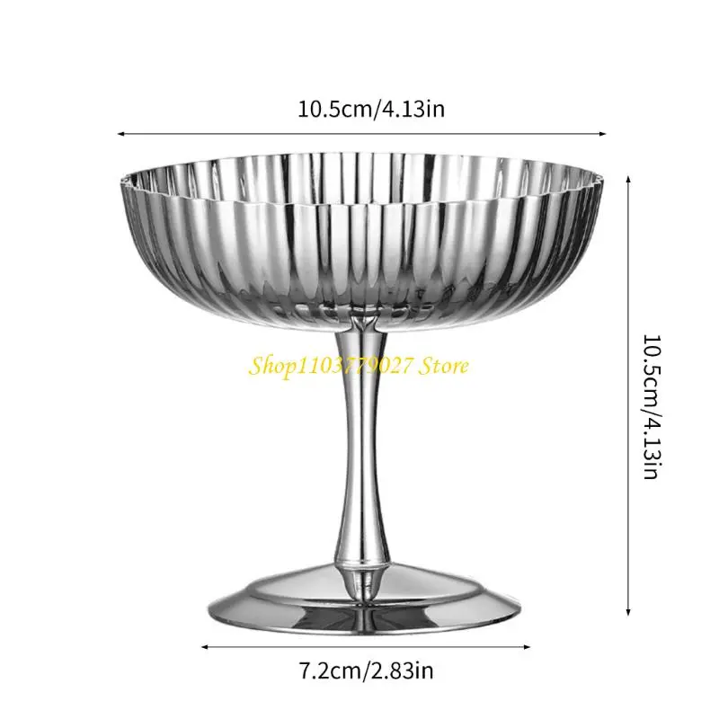 C4DF Commercial Grade 304 Stainless Steel Dessert Bowl Metal Serving Cup for Catering