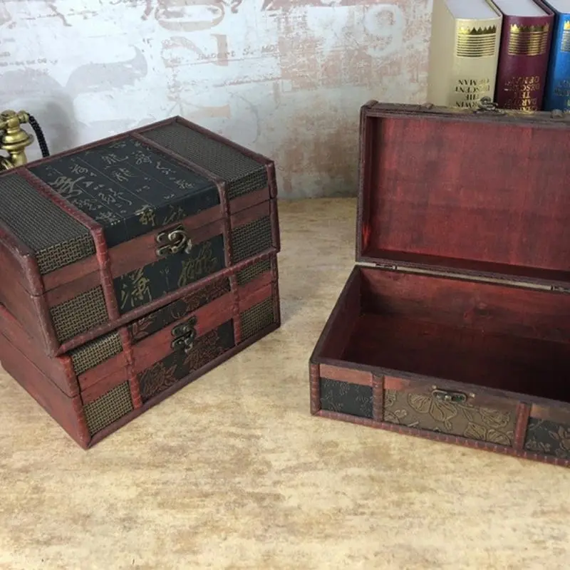 C4DF Antique Storage Box Storage Organizers for Bookshelf or Desk Decoration
