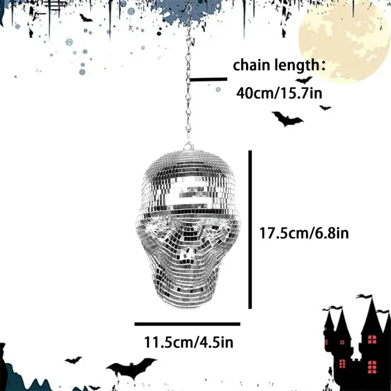 Y1UB Halloween Skull Discos Balls Hanging Ornament Dance Parties Special Event Decors