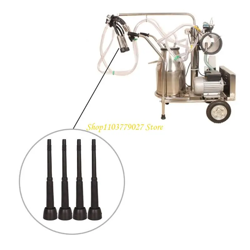 C4DF 4Pcs Soft Rubber Milking Liners for Cow Milking Machine Easy Installation and Gentle Suction for Dairy Farm Use