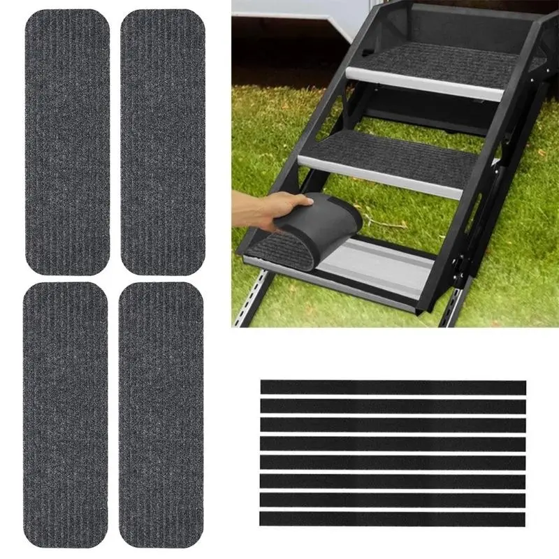 C4DF Slip Resistant Car Step Covers Set Waterproofie Caravans Stair Mats Polyester