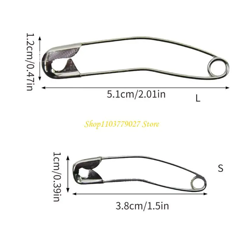 C4DF 200Pieces Curved Safety Pin 38MM or 51MM Quilting and Basting Pin Sewing Pin