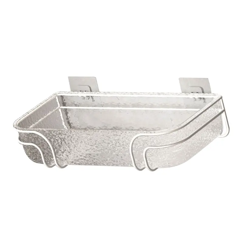 Y1UB Bathroom Shower Shelf Organizers Wall Mounted Bathroom Storage Shelf Hangable Dormitory Makeup Cosmetic Holder