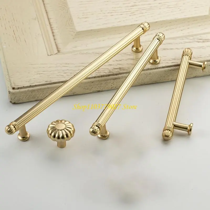 C4DF 2Pieces Brushed Gold Handle Contemporary Zinc Alloy Pull for Home Cabinet