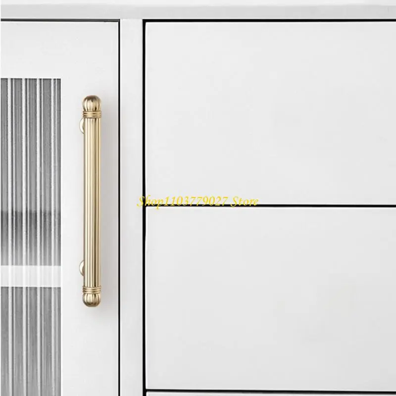 C4DF 2Pieces Brushed Gold Handle Contemporary Zinc Alloy Pull for Home Cabinet