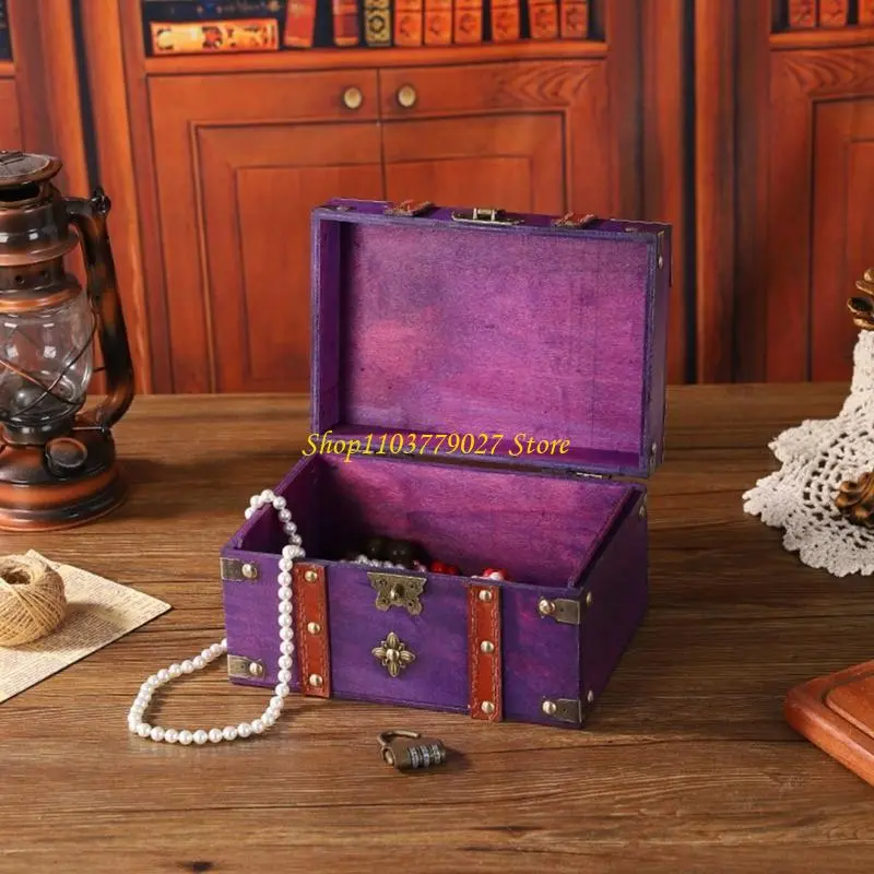 C4DF Wooden Chest Escape Room Prop Organiser Locking Decorative Box for Collectors and Privacy Enthusiasts