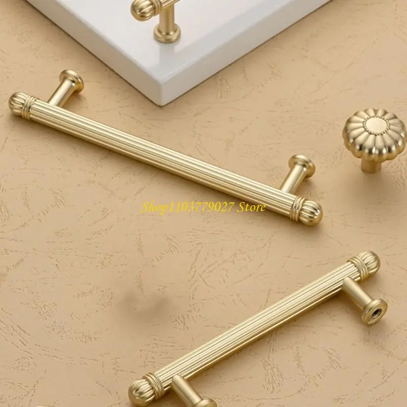 C4DF 2Pieces Brushed Gold Handle Contemporary Zinc Alloy Pull for Home Cabinet