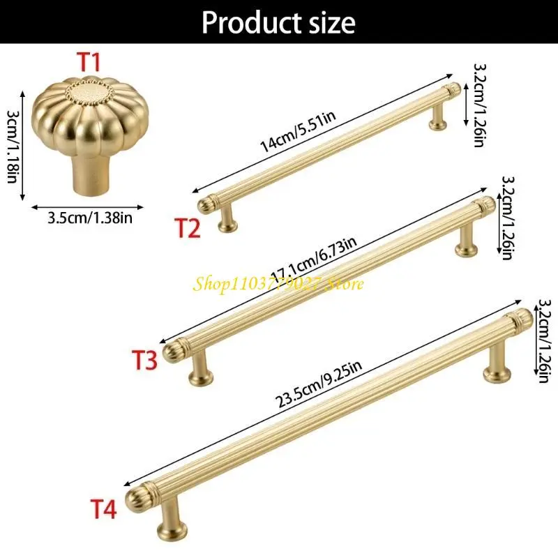 C4DF 2Pieces Brushed Gold Handle Contemporary Zinc Alloy Pull for Home Cabinet