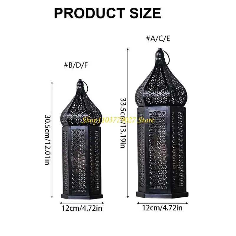 C4DF Desk LED Lamp Hollowed Iron Lighting for Vintaged Home Decoration Battery Operate