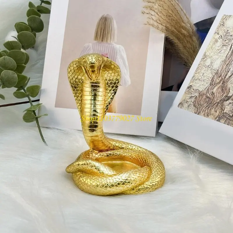 C4DF Serpentines Wealth Attraction Office Snake Desktop Ornament Color Resins Craft